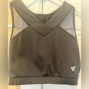 Varsity Spirit Black Sports Bra | Mesh Racerback | Cheer Dance Athletic | Medium